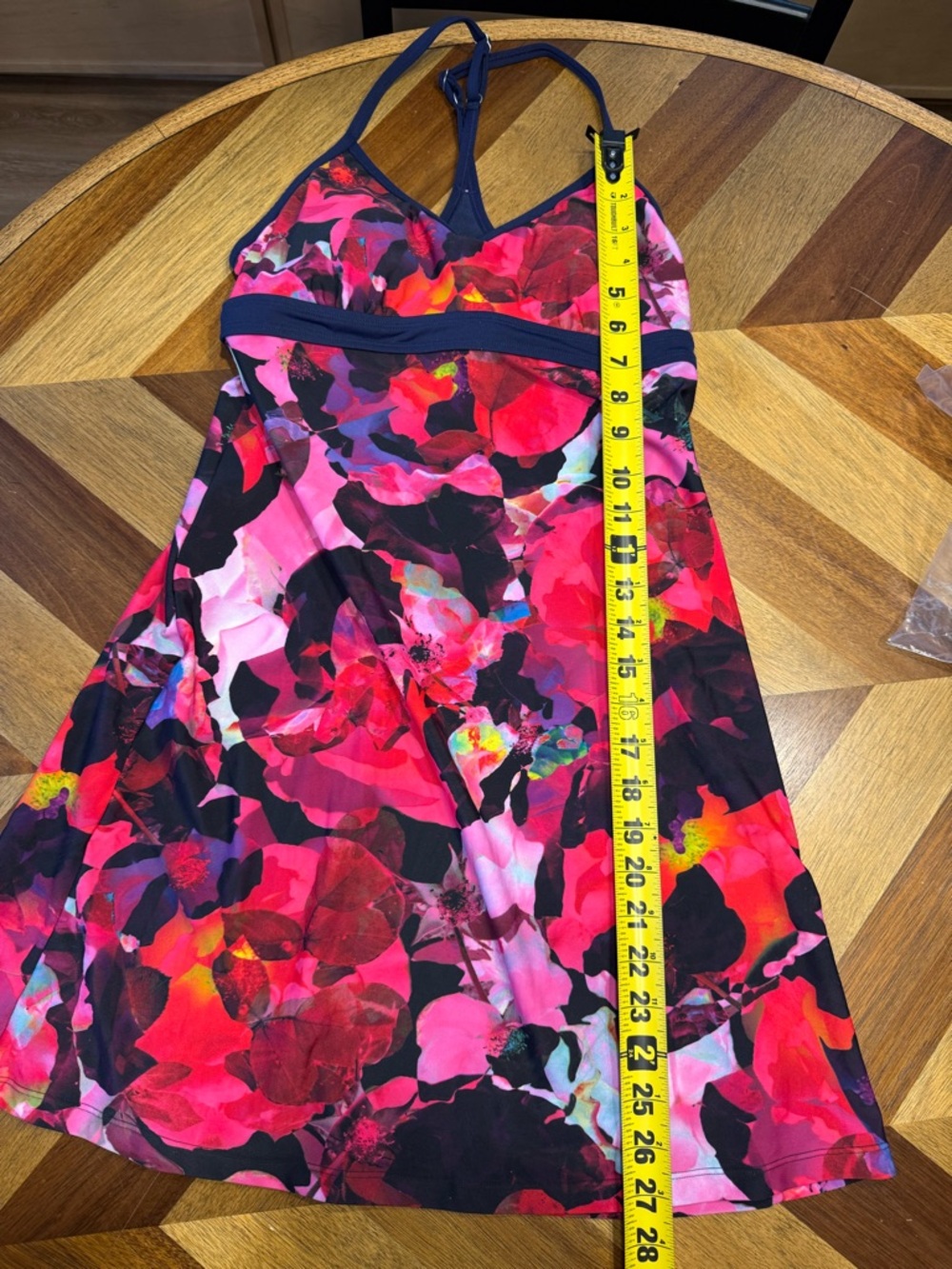 Athleta Pink & Navy Floral Athletic dress tennis casual - Picture 8 of 9